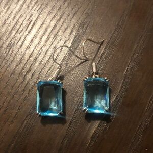 Elegant Blue Gemstone Earrings